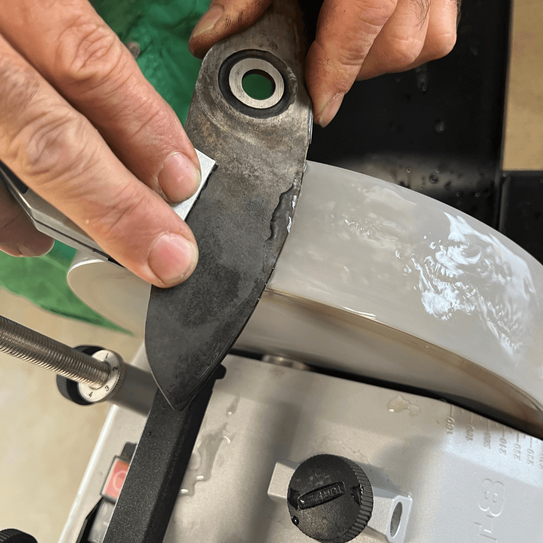 NRBS - Garden Lopper sharpening on the Tormek machine